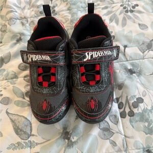 Spiderman Kids Sneakers - Black and Red Web Design